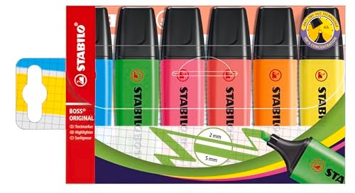 STABILO Highlighter BOSS ORIGINAL Pack of 6 Assorted Colors - Image 1