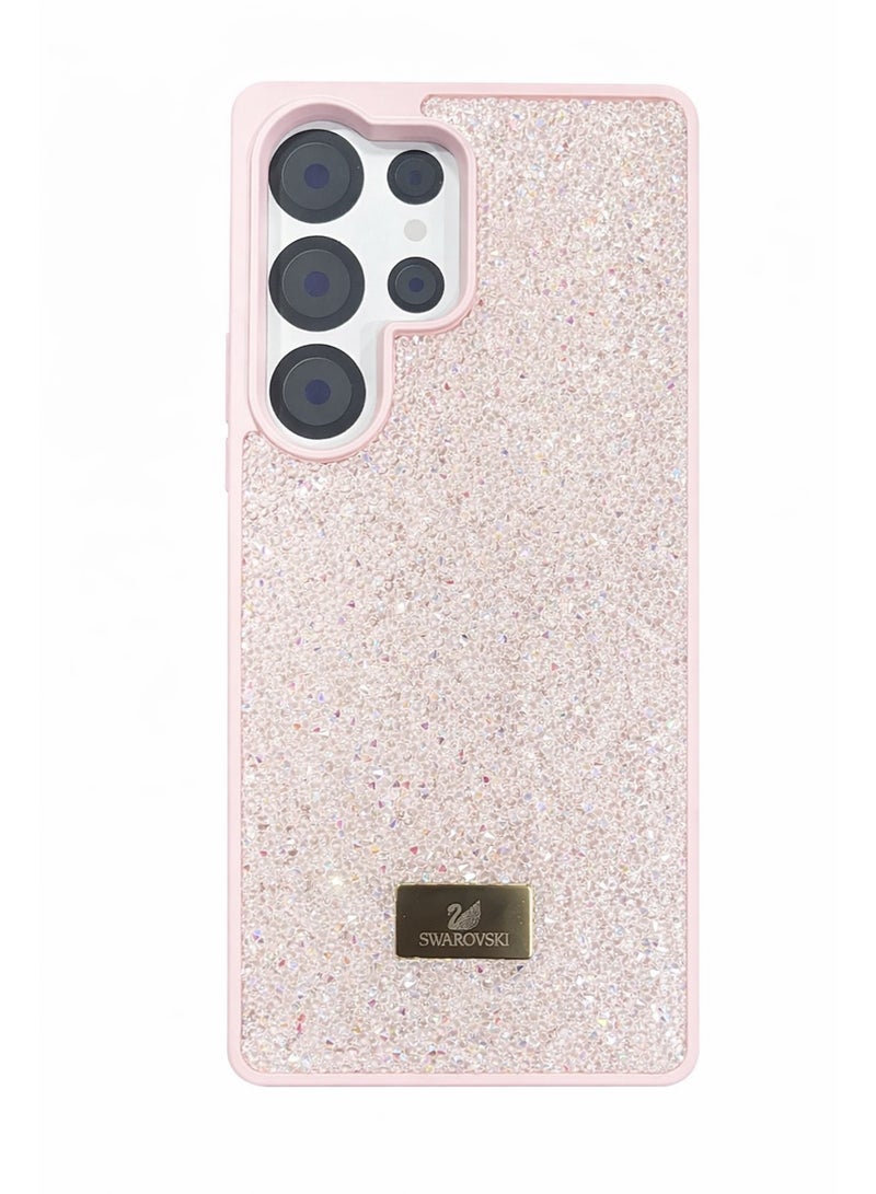 VR CREATIVE Glitter Diamond Phone Case for Samsung Galaxy S25 Ultra Sparkling Rhinestone Bling Protective Cover - Pink - Image 1