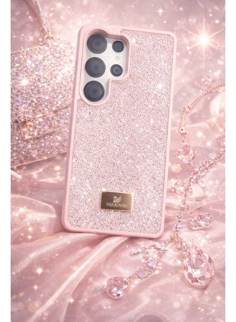 VR CREATIVE Glitter Diamond Phone Case for Samsung Galaxy S25 Ultra Sparkling Rhinestone Bling Protective Cover - Pink - Image 5