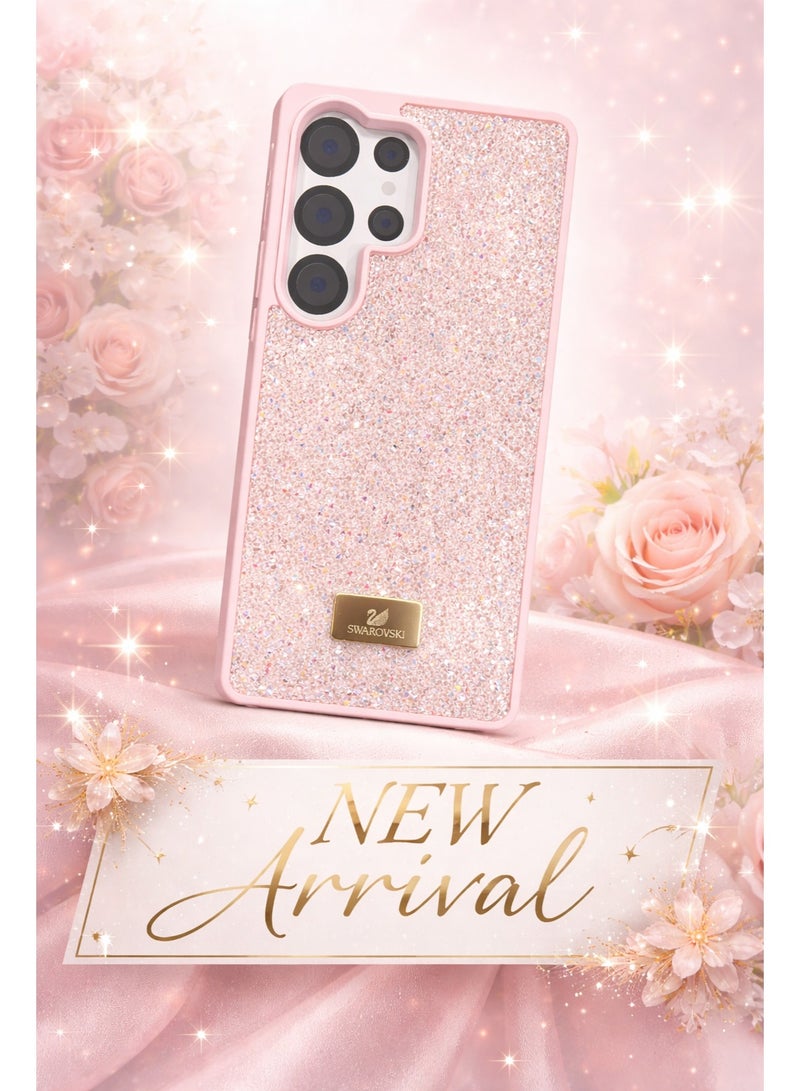 VR CREATIVE Glitter Diamond Phone Case for Samsung Galaxy S25 Ultra Sparkling Rhinestone Bling Protective Cover - Pink - Image 2