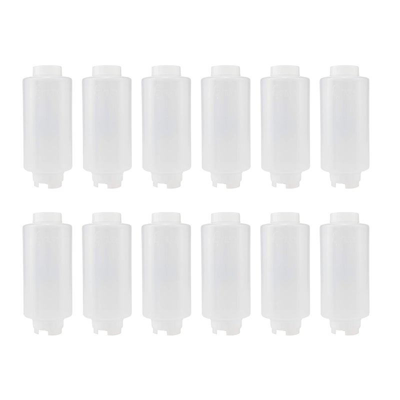 Creative Mark Cylo FIFO Squeeze Bottle Empty 12 Pack 32 oz Inverted Squeeze Bottle with AirTight NonDrip Silicone Valve Acrylic Paint Sauce Condiment Bottles for Painters and Food Industry