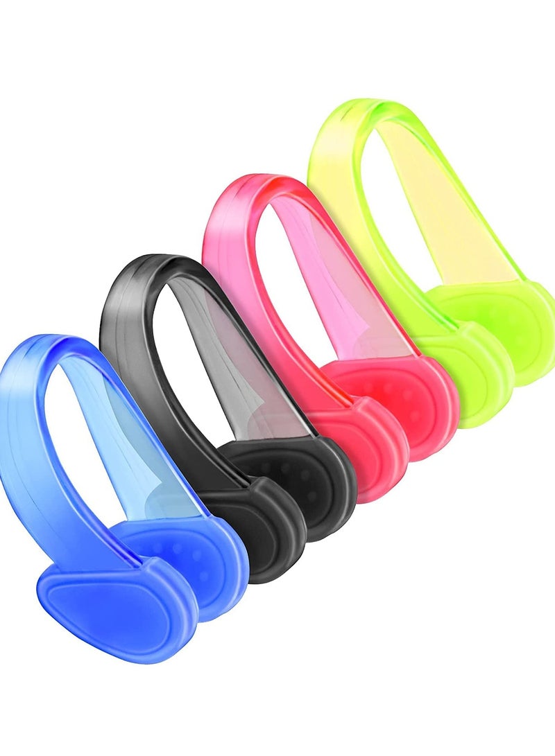 SOLARAE Swimming Nose Clips for Kids, Waterproof Silicone Swimming Nose Clip for Adults, Nose Plugs for Training Protector Water Sport Beginners 4Pcs - Image 3