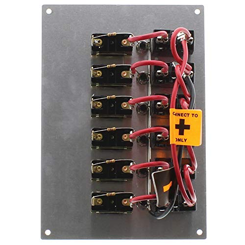 SeaSense LED Switch Panel 6 Gang with Breaker and Rubber Boots - Image 2