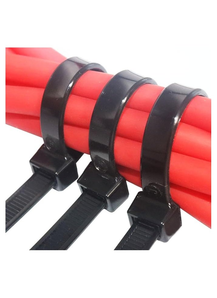 Duravel - Duravel Nylon Zip Ties - Self Locking cable ties - Pack of 100 - Heavy Duty cable tie - High Weight Capacity-Nylon Cable Wire Ties for Indoor and Outdoor (BLACK, 30 CM LONG) - Image 1