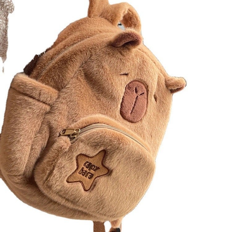 Plush Capybara Backpack for Women - Image 1
