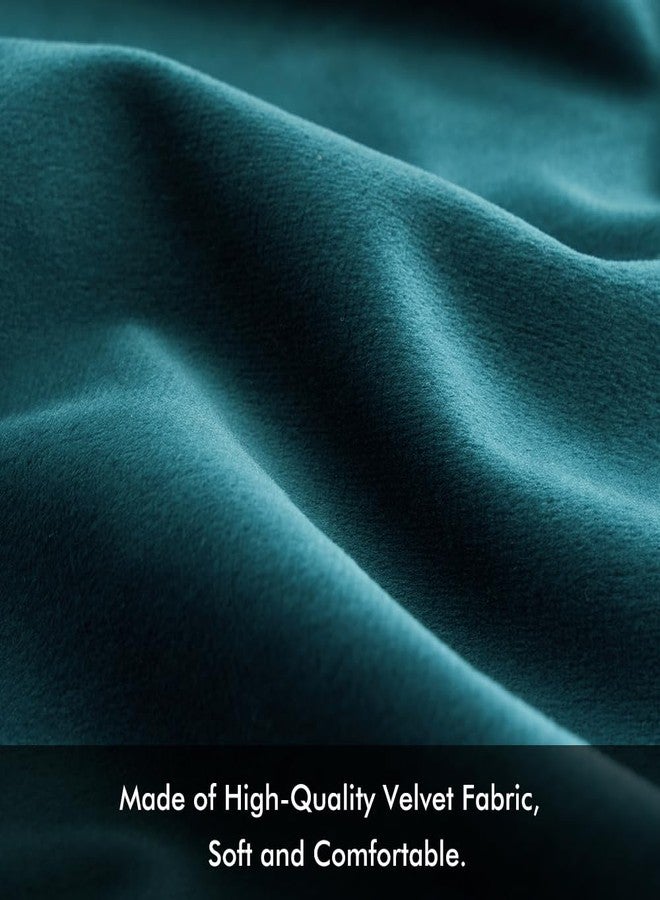 MIULEE Velvet Throw Pillow Covers 18x18 Inch, Pack of 2 - Teal, Super Soft Decorative Square Cushion Cases Modern Luxury Home Decor for Sofa, Couch, Bed, Chair - Image 2