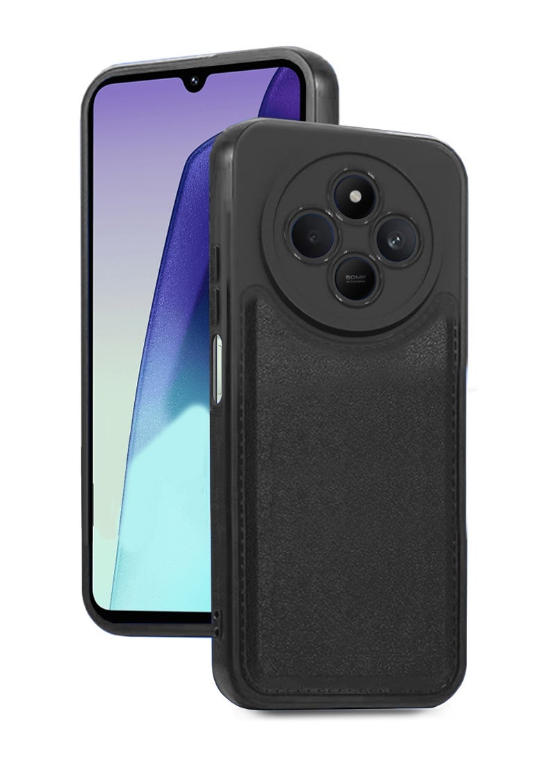 Wtech Xiaomi Redmi 14C 4G 2024  / Xiaomi Redmi 14R 5G 2024 / Xiaomi Redmi A4 5G 2024 Liquid Silicone Stitching Texture Case Cover - Black  - Image 1