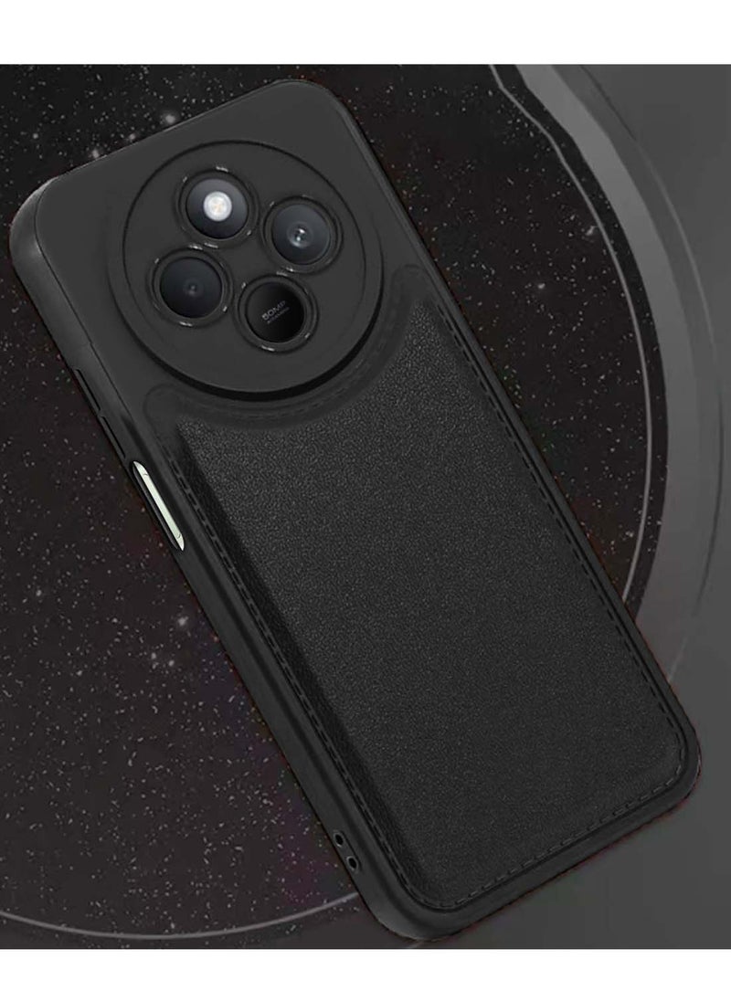 Wtech Xiaomi Redmi 14C 4G 2024  / Xiaomi Redmi 14R 5G 2024 / Xiaomi Redmi A4 5G 2024 Liquid Silicone Stitching Texture Case Cover - Black  - Image 3