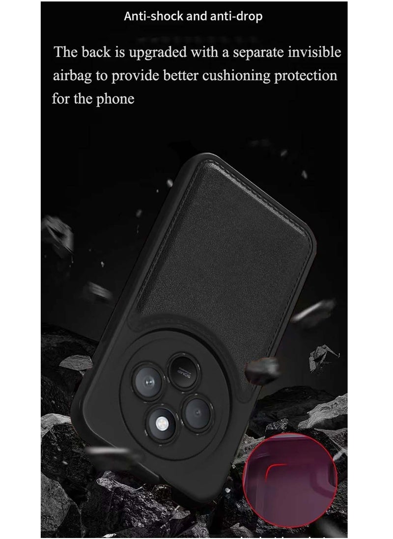 Wtech Xiaomi Redmi 14C 4G 2024  / Xiaomi Redmi 14R 5G 2024 / Xiaomi Redmi A4 5G 2024 Liquid Silicone Stitching Texture Case Cover - Black  - Image 4