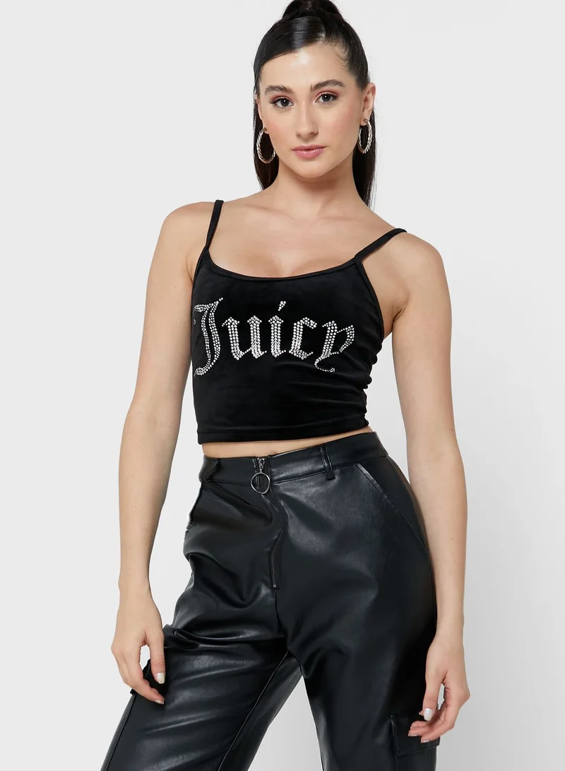 Juicy Couture Logo Strappy Crop Top