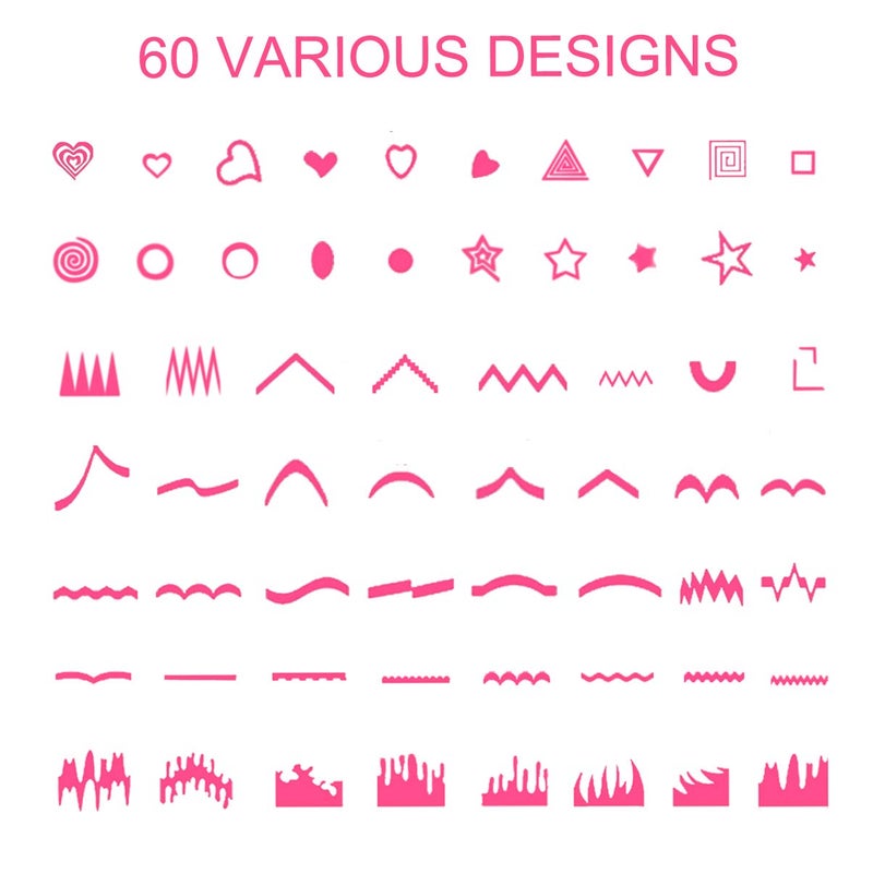 TailaiMei 1768 Pieces 60 Designs French Manicure Nail Stickers, Nail Art Tips Guides for DIY Decoration Stencil Tools (36 Sheets) - Image 3