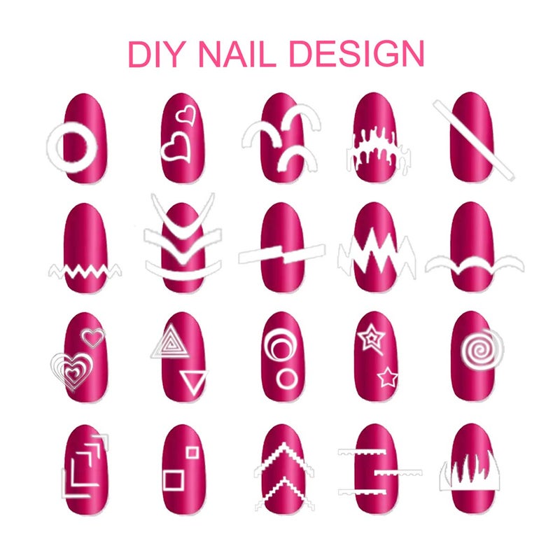 TailaiMei 1768 Pieces 60 Designs French Manicure Nail Stickers, Nail Art Tips Guides for DIY Decoration Stencil Tools (36 Sheets) - Image 2