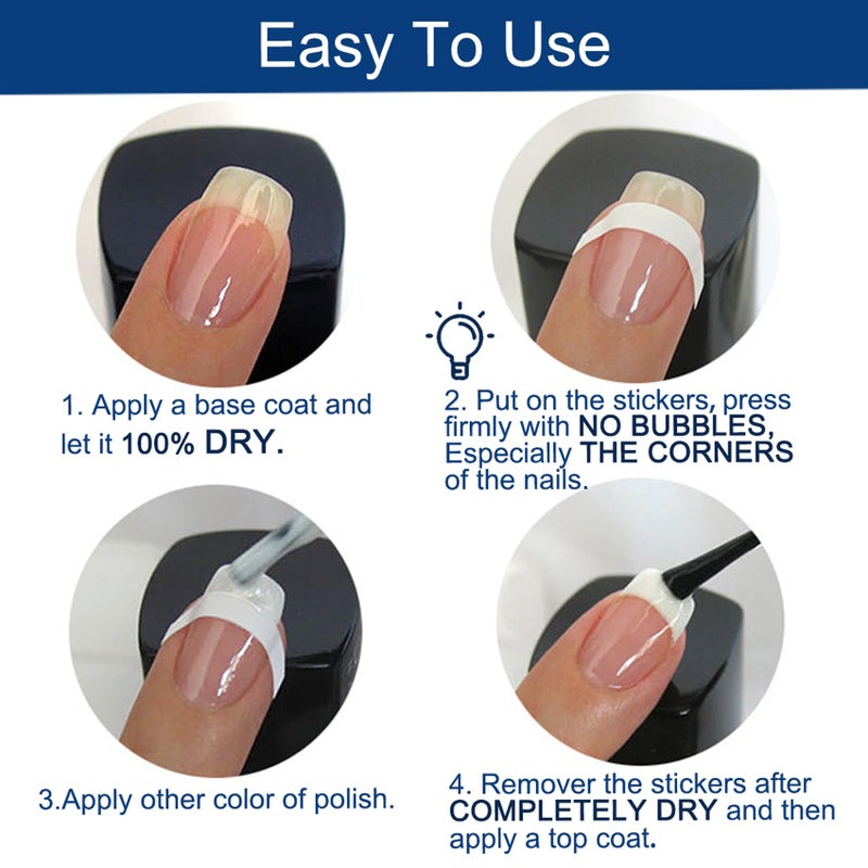 TailaiMei 1768 Pieces 60 Designs French Manicure Nail Stickers, Nail Art Tips Guides for DIY Decoration Stencil Tools (36 Sheets) - Image 4