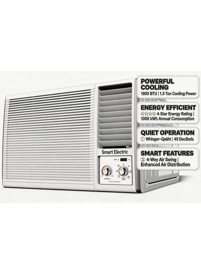 SmartElectric Smart Electric Window Air Conditioner, 18000 BTU, 1.5 Ton, Noiseless, Energy Saving - Image 2