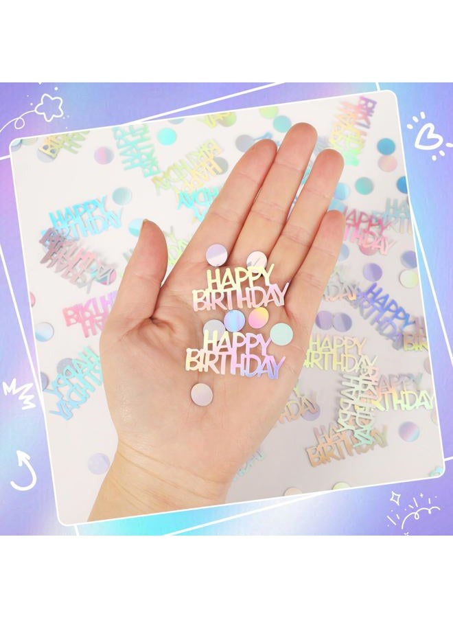MARFOREVER Iridescent Happy Birthday Glitter Confetti, Birthday Party Metallic Foil Table Sprinkles Confetti Iridescent Scatter Birthday Table Centerpiece for Baby Shower Birthday Party Decorations - Image 3