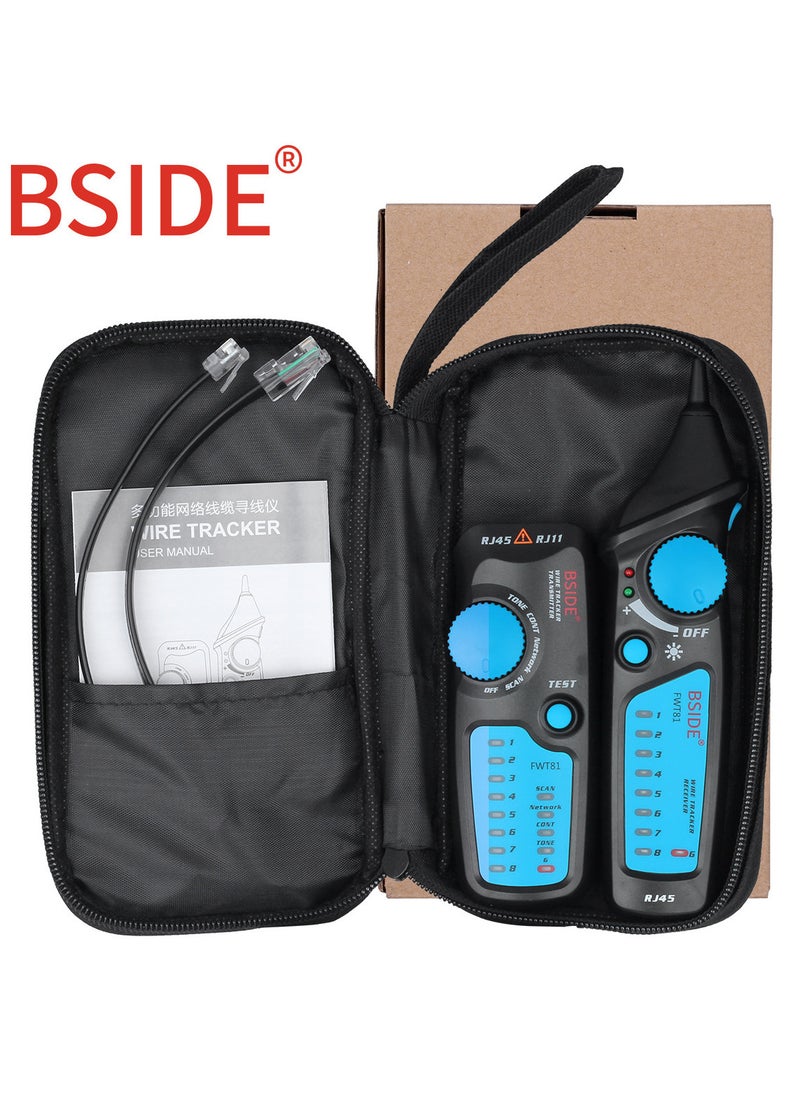 BSIDE - جهاز اختبار كابلات الشبكة LCD متعدد الوظائف، متتبع الأسلاك، RJ11 RJ45، مكتشف كابلات الشبكة - Image 1