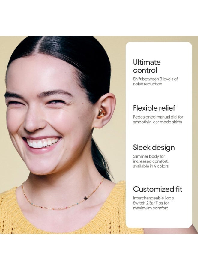 Loop Switch 2 Adjustable Ear Plugs – 3 Noise Relief Modes For Ultimate Control | Flexible Noise Reduction Earplugs For Focus, Travel, Socializing, Festivals & More | 20-26 dB (SNR) Noise Reduction - Image 4