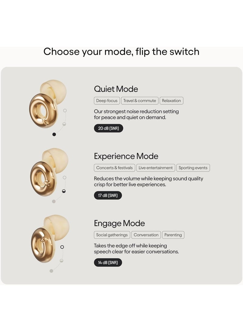 Loop Switch 2 Adjustable Ear Plugs – 3 Noise Relief Modes For Ultimate Control | Flexible Noise Reduction Earplugs For Focus, Travel, Socializing, Festivals & More | 20-26 dB (SNR) Noise Reduction - Image 2