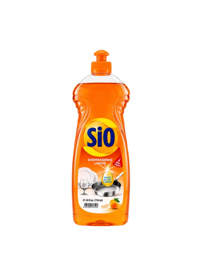 SIO Dishwashing Liquid Orange Scent – 750 ml  Powerful Grease-Cutting Formula - Image 1