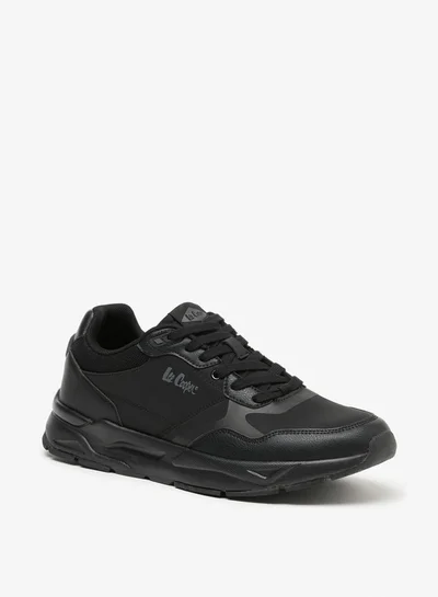 لي كوبر Men's Panelled Low Ankle Sneakers with Lace-Up Closure