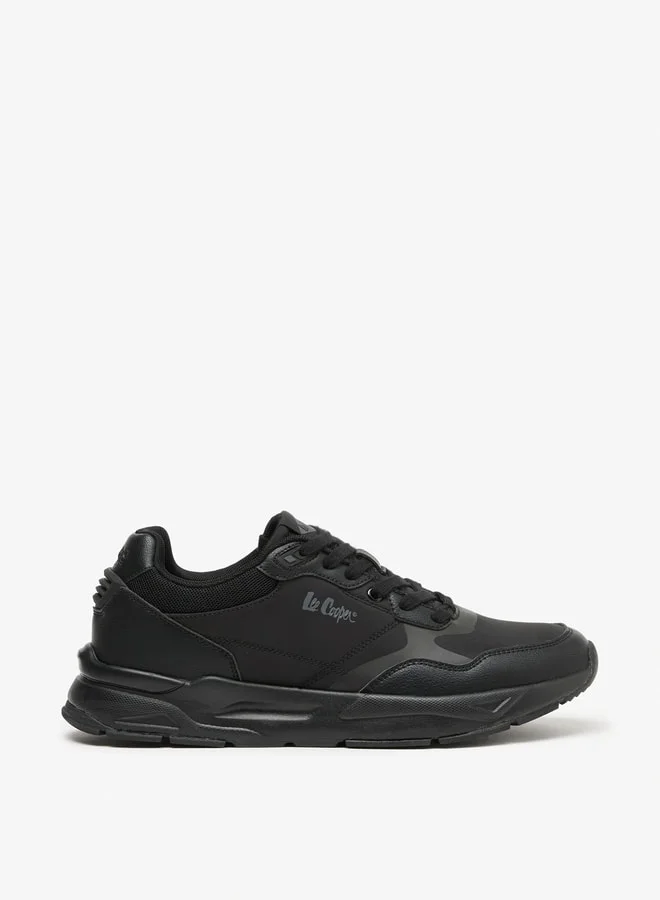 Lee Cooper Men's Panelled Low Ankle Sneakers with Lace-Up Closure