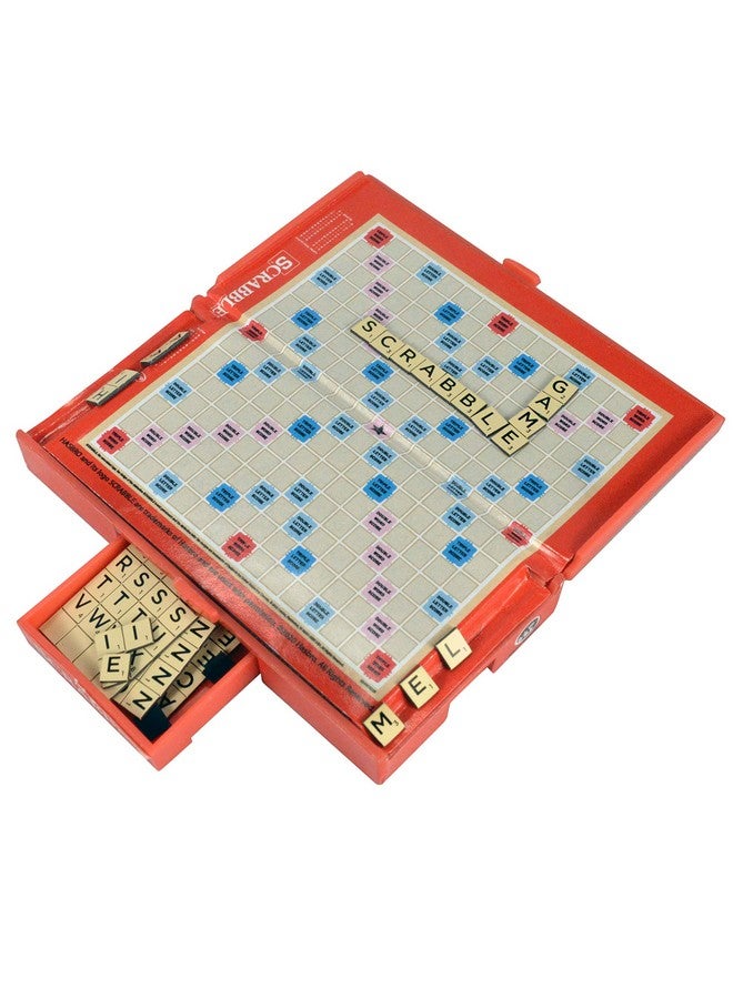 World's Smallest Scrabble, Miniature Magnetic Board, 98 Letters, 5 Blank Tiles & Portable Case, Family Game, Classic Scrabble Game, Perfect for Stocking Stuffers, Easter Gifts, Party Favors, Ages 8+ - Image 2