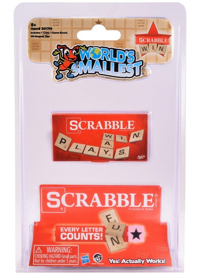 World's Smallest Scrabble, Miniature Magnetic Board, 98 Letters, 5 Blank Tiles & Portable Case, Family Game, Classic Scrabble Game, Perfect for Stocking Stuffers, Easter Gifts, Party Favors, Ages 8+ - Image 1