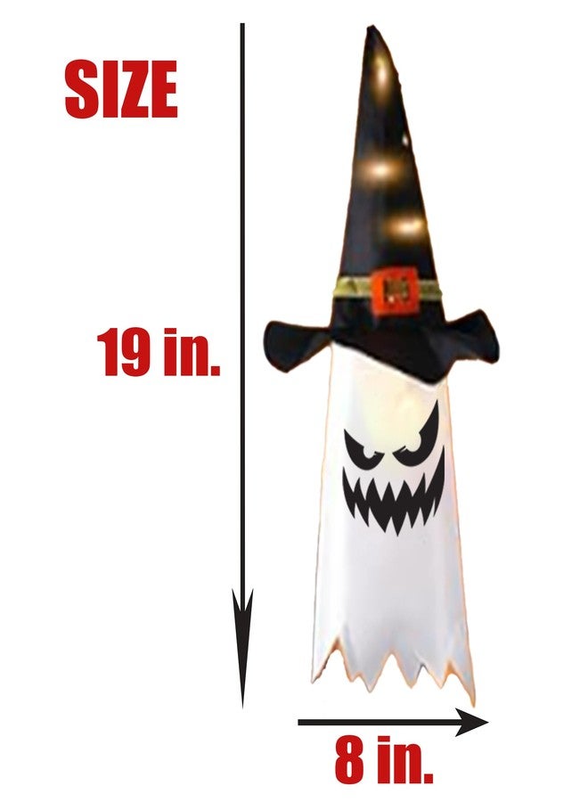 BASHOUT Halloween Light-Up Ghost Set of 3, Scary Face on Ghosts, Indoor & Outdoor Spooky Decor, Uses 3 Double A Batteries for Longer Lasting Lights, Hanging Decoration for Holiday and Parties, by BASHOUT - Image 2