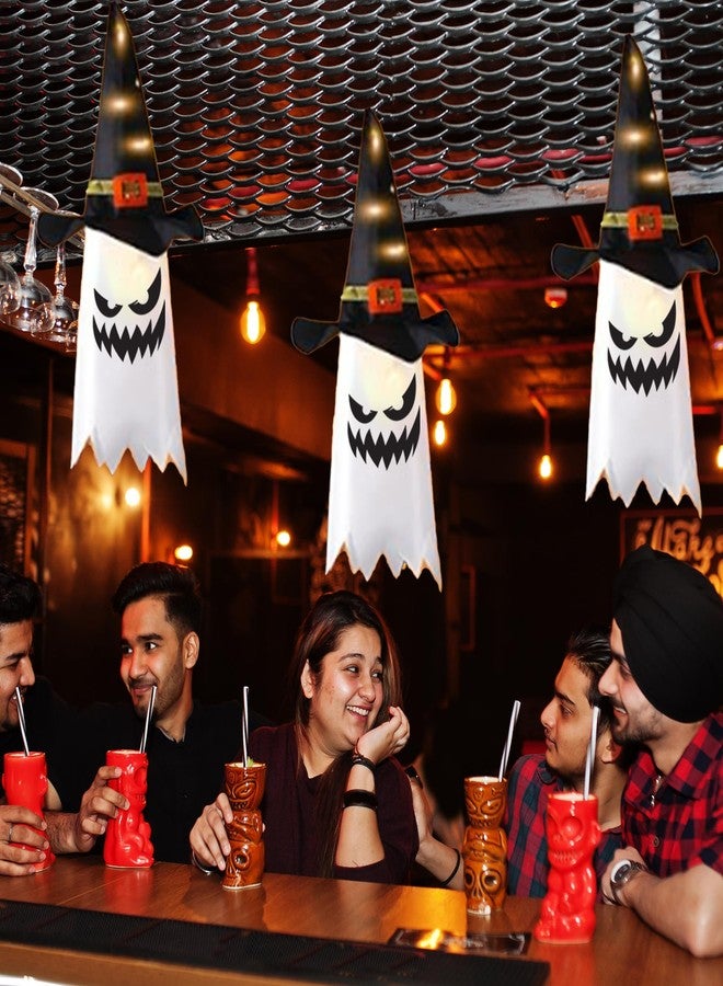 BASHOUT Halloween Light-Up Ghost Set of 3, Scary Face on Ghosts, Indoor & Outdoor Spooky Decor, Uses 3 Double A Batteries for Longer Lasting Lights, Hanging Decoration for Holiday and Parties, by BASHOUT - Image 4
