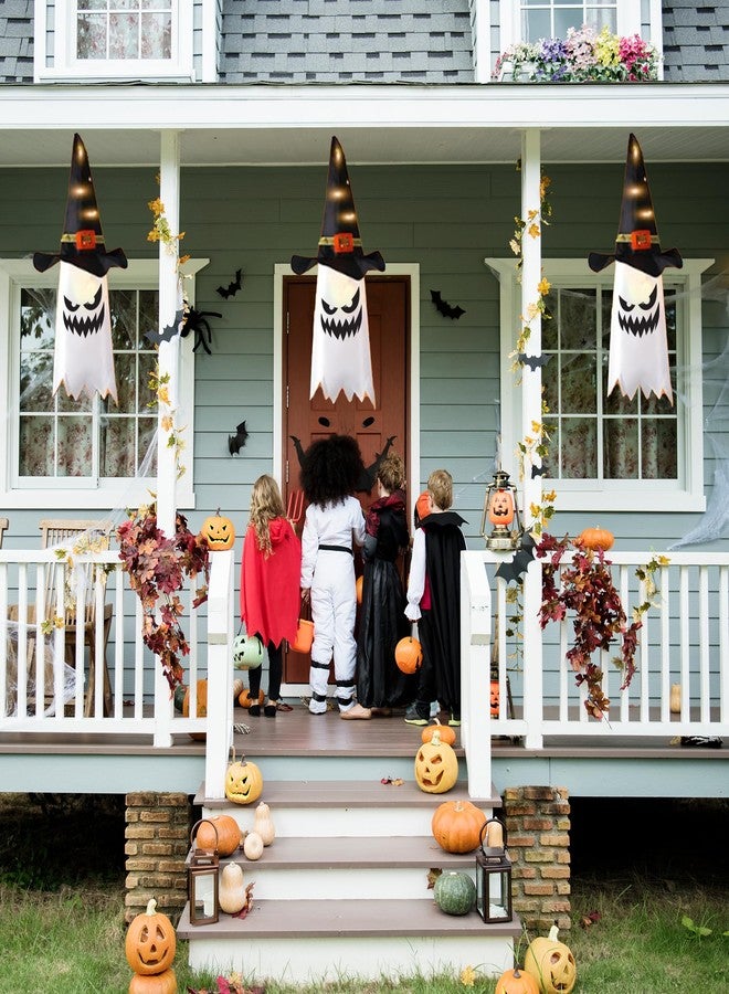 BASHOUT Halloween Light-Up Ghost Set of 3, Scary Face on Ghosts, Indoor & Outdoor Spooky Decor, Uses 3 Double A Batteries for Longer Lasting Lights, Hanging Decoration for Holiday and Parties, by BASHOUT - Image 5
