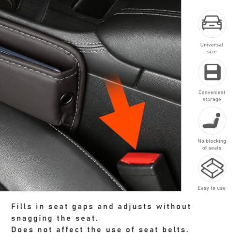 Kewucn Car Seat Gap Organizer, Adjustable Leather Front Seat Gap Filler Storage Box, Multifunctional Auto Console Side Pocket Organizer for Phone Glasses Key Card, Car Accessories (Red) - Image 5