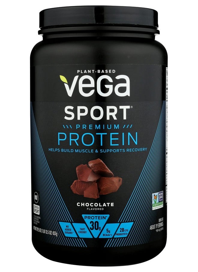 Vega Vega Sport Premium Protein Powder, Chocolate, Vegan, 30G Plant Based Protein, 5G Bcaas, Low Carb, No Sugar, Keto, Dairy Free, Gluten Free & Non-Gmo, Pea Protein For Women And Men, 29.5 Oz 