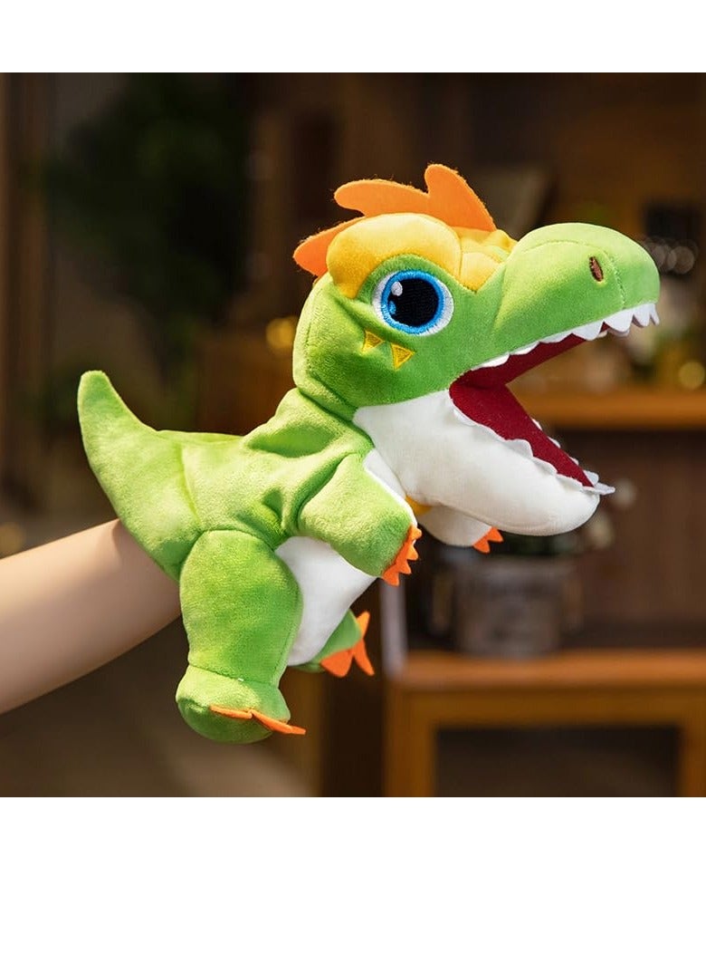 SYOSI Dinosaur Hand Puppet T-Rex Plush Toy for Kids Realistic Dinosaur Hand Puppet Plush Toy Soft and Huggable Role Play Toy for Imagination Games and Storytelling Interesting Role Play Green - Image 1