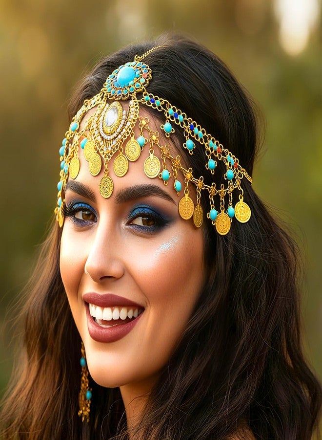 Urieo Gold Head Chain, Egyptian Head Jewelry for Women - Image 4