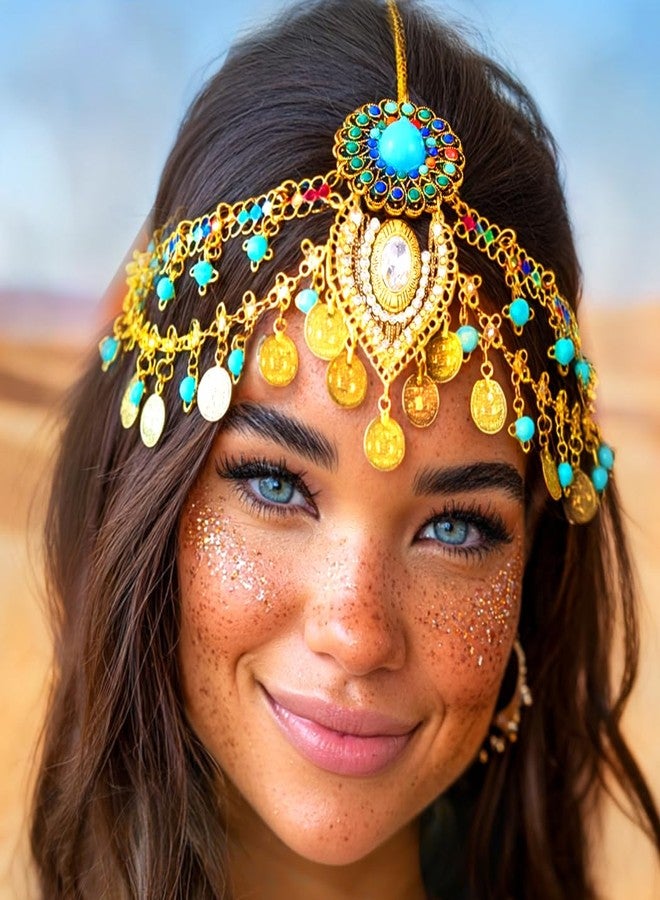 Urieo Gold Head Chain, Egyptian Head Jewelry for Women - Image 2