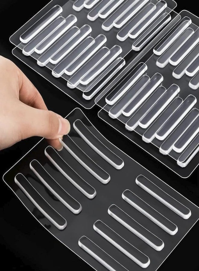 Redvant Silicone Clear Rubber Door Bumper Stopers Wall Protectors for Furniture, 20Piece Pack Self Adhesive Door Handle Knob Wall Shield Bumper Guard for Wall - Transparent (Strip Bumper 20 Piece) - Image 1