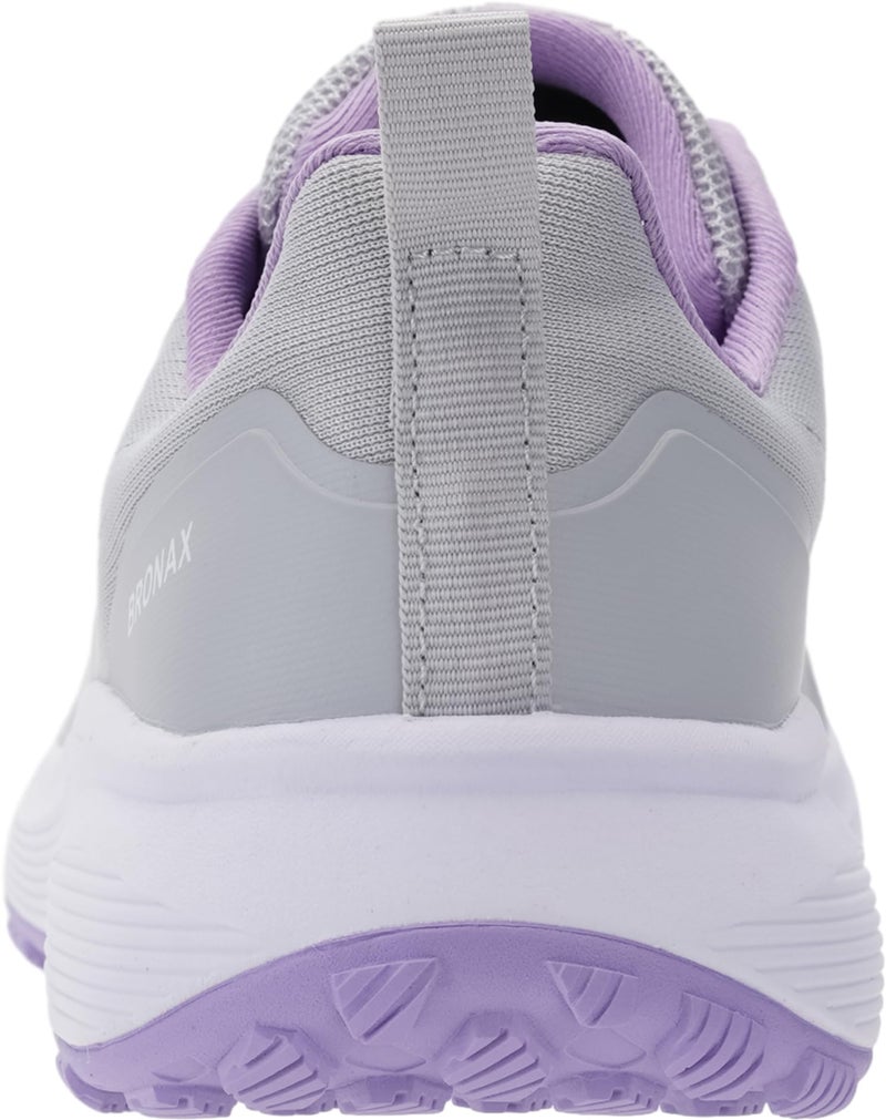 BRONAX Womens Wide Toe Tennis Shoes Walking Casual Gym Athletics Size 9.5w Running Mesh Lace up Rubber Sole Ladies Sneakers Female Pregnancy Footwear Grey and Purple 41 - Image 2