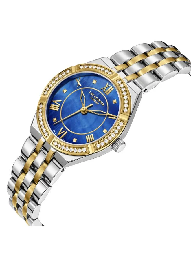 لي كوبر Women's Analog Display Watch With Silver/Gold Metal Strap - LC08132.290