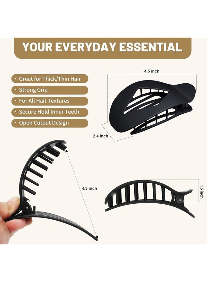 Flat Hair Clips for Women, 6 PCS Flat Claw Clips for Women, Duckbill Hair Clips for Girls, Strong No-Slip Grip Hair Clip for Thick Thin Curly Hair (Neutral Colors) (Multicolor) - Image 5