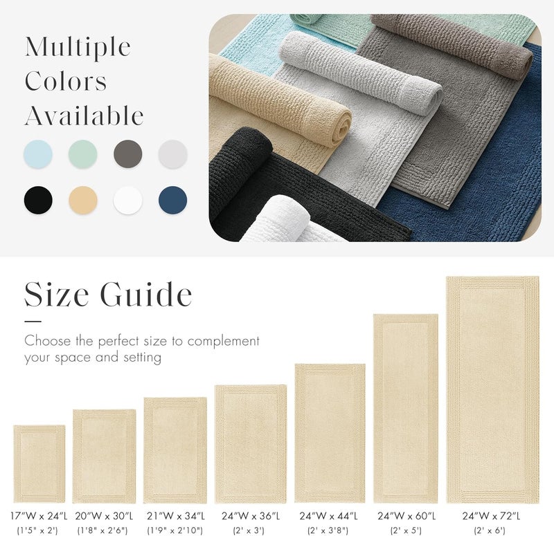 madison park Signature Splendor Reversible 100% Cotton Tufted Bathroom Rug-3000 GSM Hotel Quality Luxurious Plush Medium Pile Bath Mat Absorbent, Quick Dry, Shower Room Décor, 21x34, Natural - Image 5