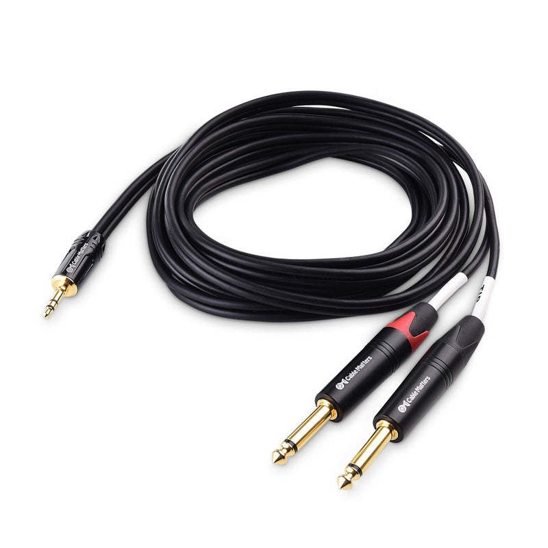 Cable Matters 3.5mm TRS to Dual 6.35mm TS Breakout Cable 10 ft, 1/8 to 1/4 Stereo Cable, Y Splitter 3.5mm to 1/4 Cable, 1/4 to 1/8 Audio Cable - 10 Feet - Image 2
