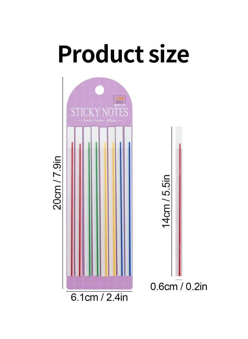 SYOSI - Long Highlighter Strips for Notetaking, Colorful Sticky Index Tab Translucent Mini Page Flags PET Notes Stickers Highlighter Strips Sticky Page Flags for Books, Office and School Supplies - Image 1