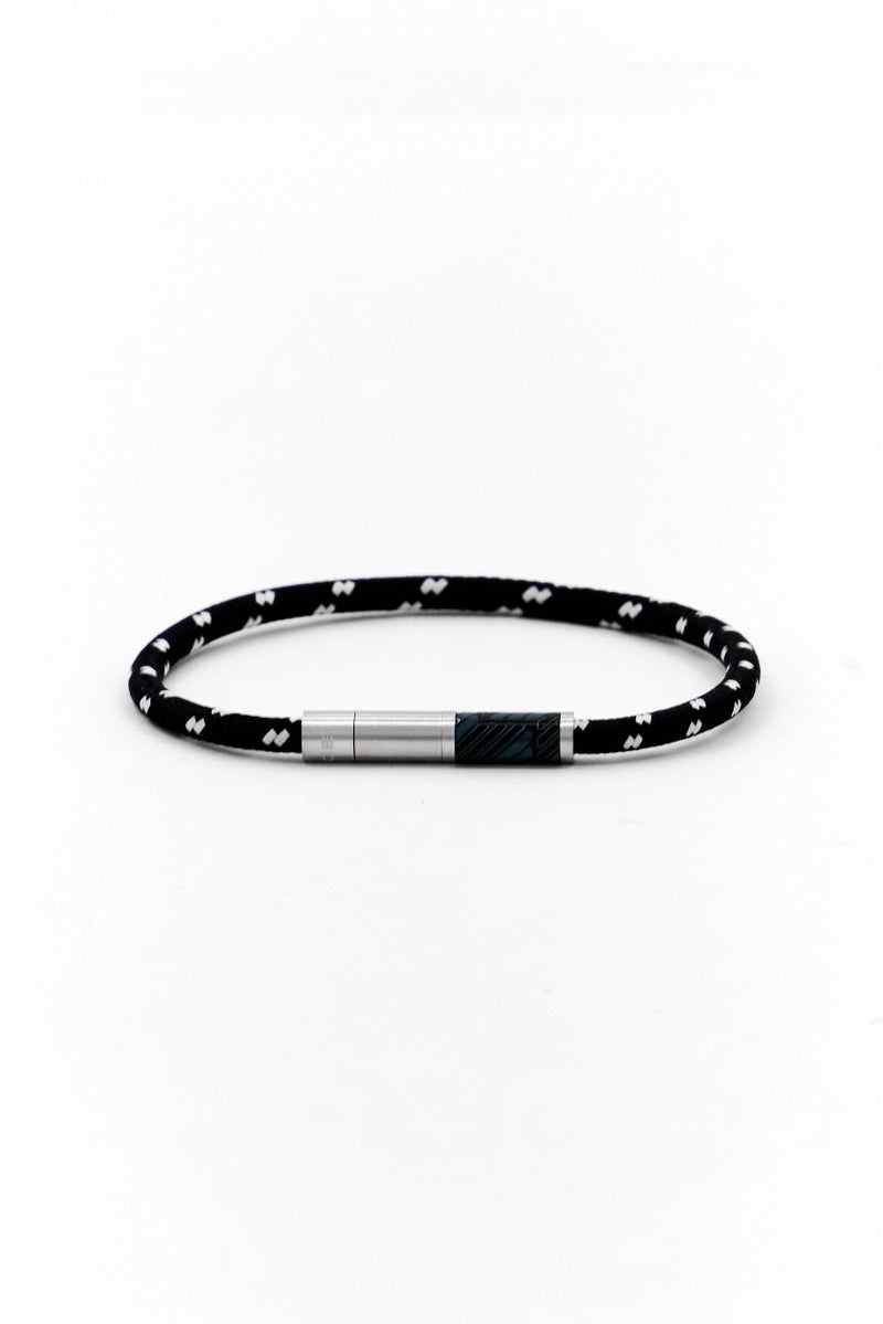 POLICE Men Plaint Woven Cord With Stainless Steel Motif Bracelet, Black - Image 3