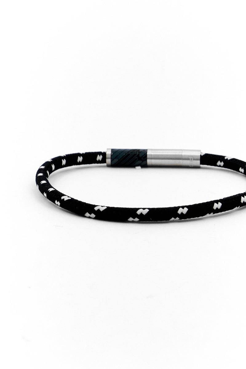 POLICE Men Plaint Woven Cord With Stainless Steel Motif Bracelet, Black - Image 4