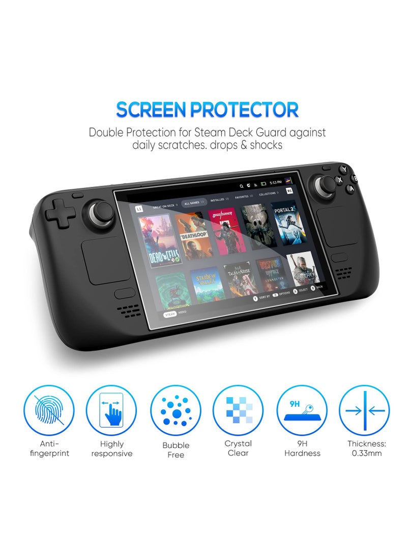 KASTWAVE - Protective Case for Steam Deck with Adjustable Kickstand, TPU+PC Hard Protector Cover Case Accessories with 2 Pack Screen Protector for Valve Steam Deck, Anti-Scratch Durable Design - Image 1