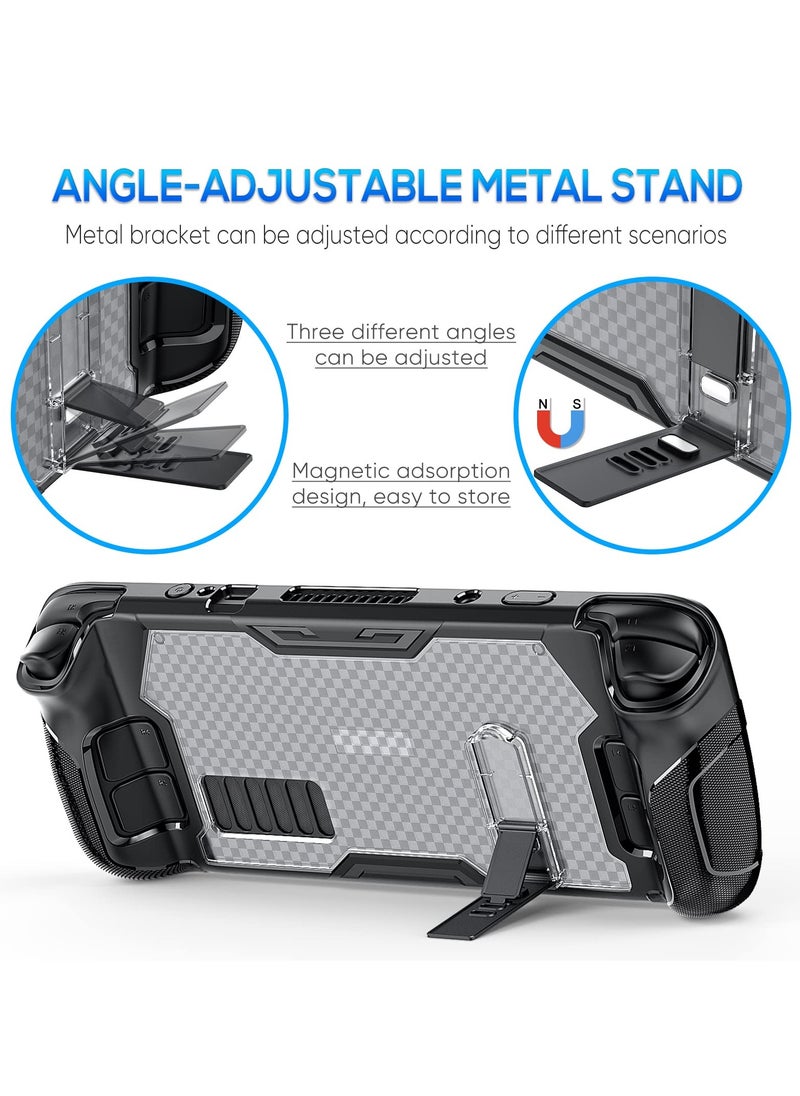 KASTWAVE - Protective Case for Steam Deck with Adjustable Kickstand, TPU+PC Hard Protector Cover Case Accessories with 2 Pack Screen Protector for Valve Steam Deck, Anti-Scratch Durable Design - Image 1