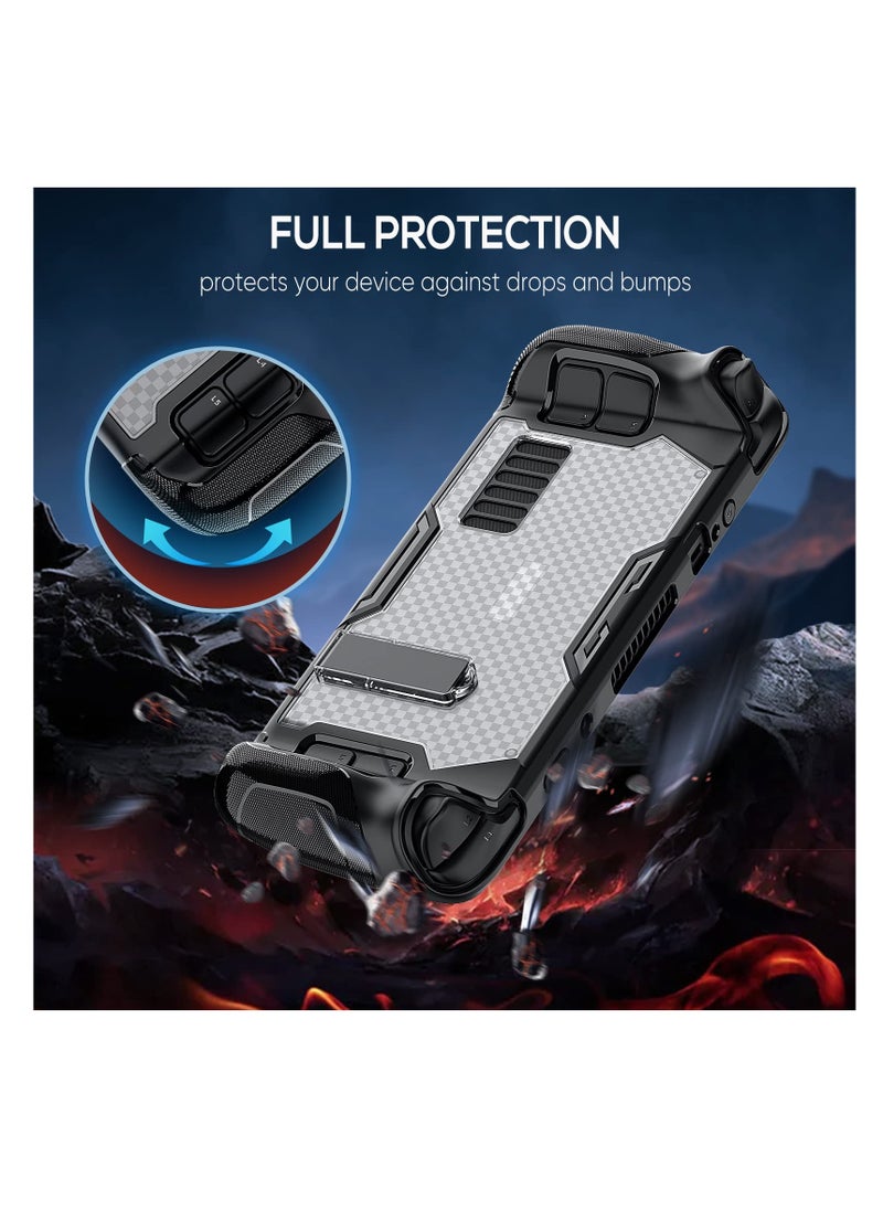 KASTWAVE - Protective Case for Steam Deck with Adjustable Kickstand, TPU+PC Hard Protector Cover Case Accessories with 2 Pack Screen Protector for Valve Steam Deck, Anti-Scratch Durable Design - Image 1