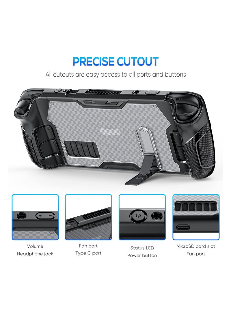 KASTWAVE - Protective Case for Steam Deck with Adjustable Kickstand, TPU+PC Hard Protector Cover Case Accessories with 2 Pack Screen Protector for Valve Steam Deck, Anti-Scratch Durable Design - Image 1