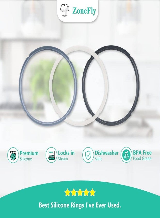 ZoneFly Original Ninja Foodi Sealing Ring Silicone Gasket for Ninja Foodi Pressure Cooker 6.5 Qt and 8 Quart FD401/FD302/OS401/OS301/OP401/OP302 Replacement Gasket Air Fryer Seal Ring Parts - 3 Packs - Image 2
