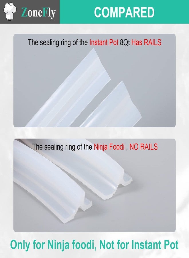 ZoneFly Original Ninja Foodi Sealing Ring Silicone Gasket for Ninja Foodi Pressure Cooker 6.5 Qt and 8 Quart FD401/FD302/OS401/OS301/OP401/OP302 Replacement Gasket Air Fryer Seal Ring Parts - 3 Packs - Image 5